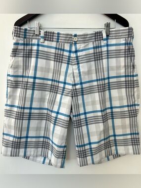 Nike Golf Dri-FIT Plaid Shorts Size 36 Performance Lightweight